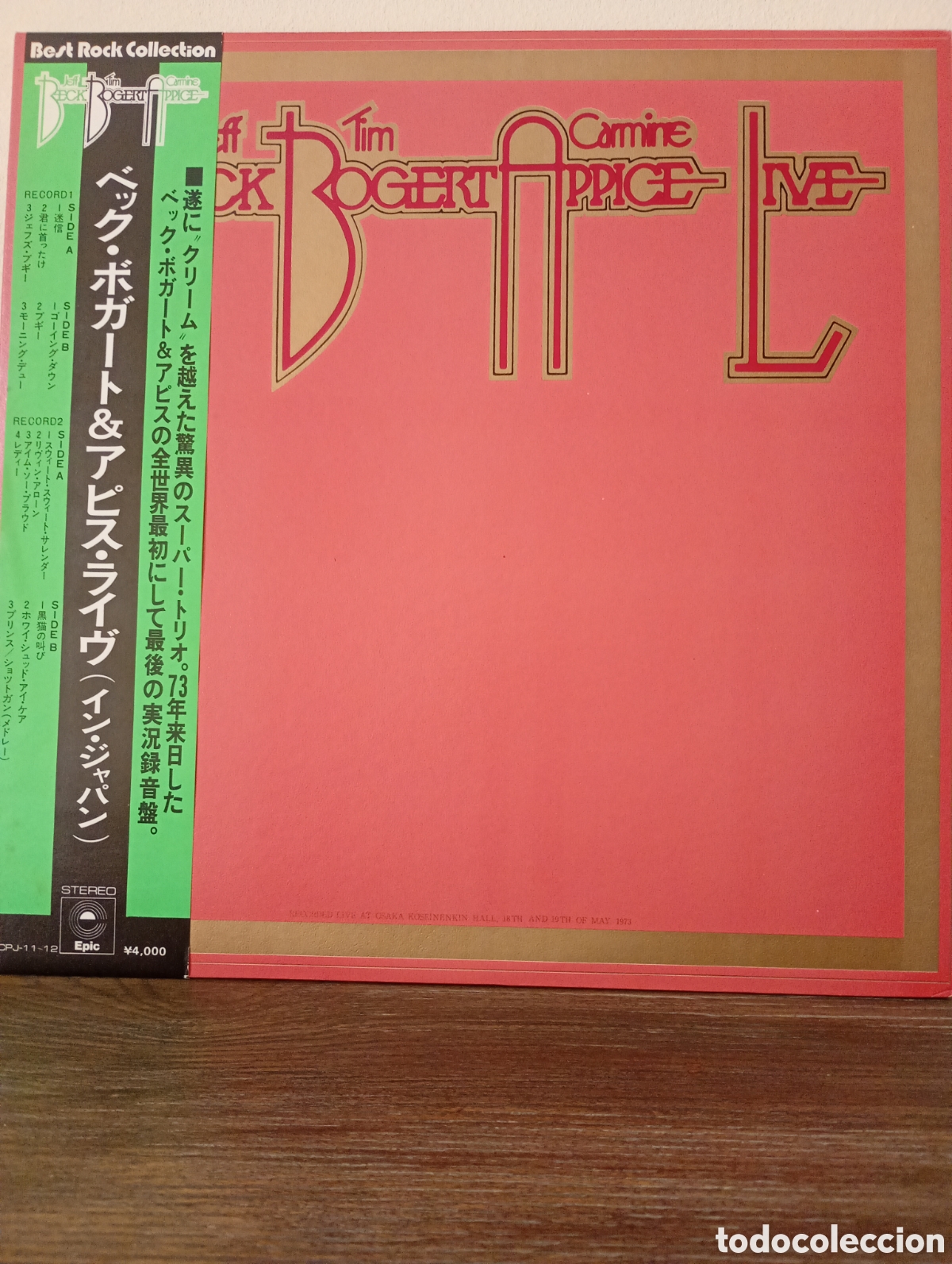 Discos de vinilo: Beck Bogert & Appice Live 2 LP. Made in Japan con Obi y encarte en buen estado.