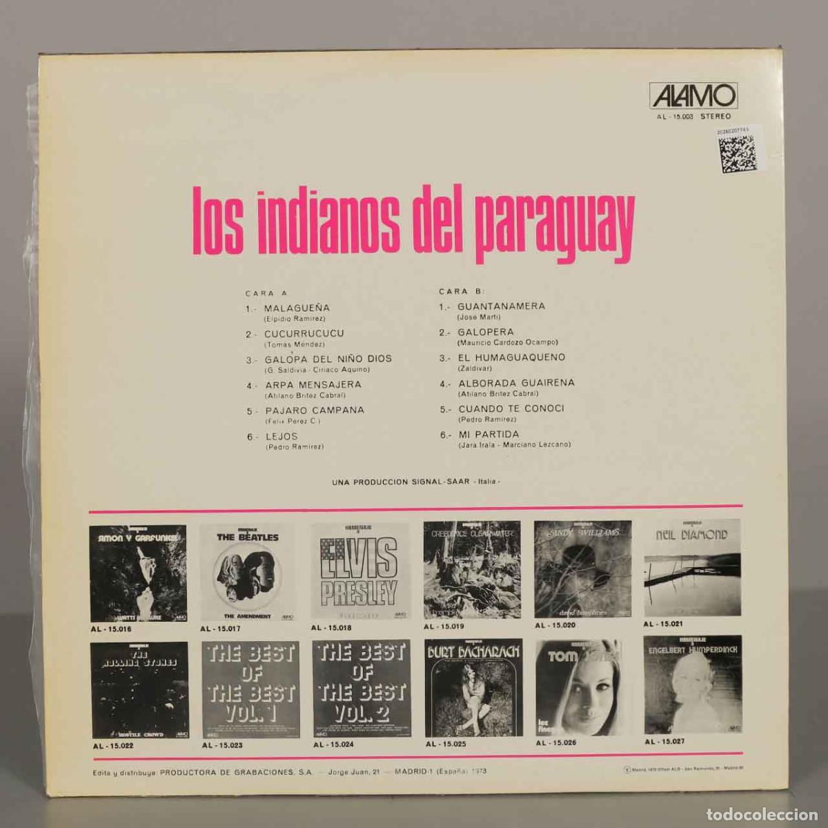 Discos de vinilo: LP. Los Indianos del Paraguay - Foto 2