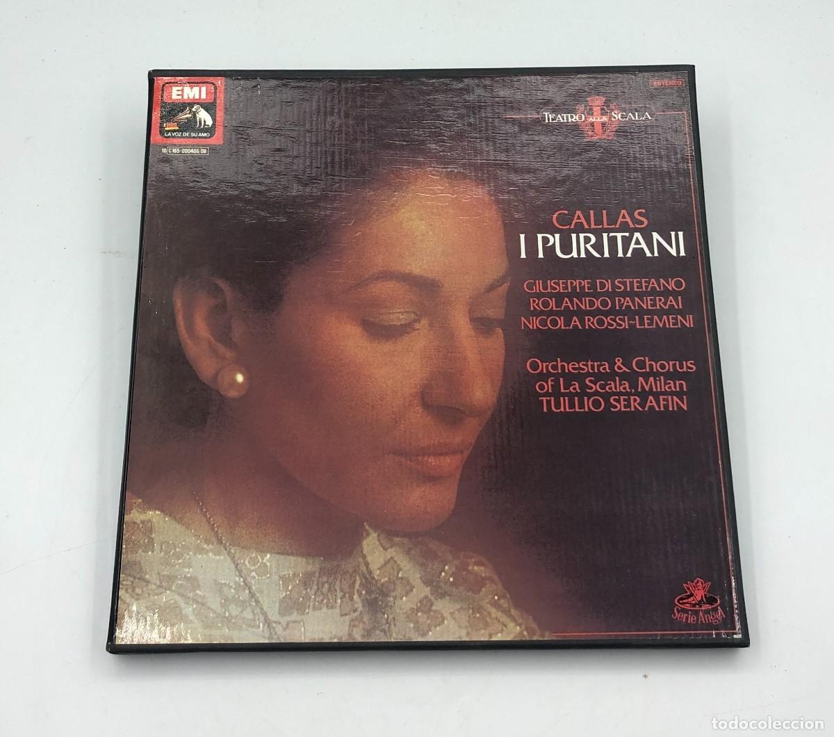 Discos de vinilo: Caja 3 LP I PURITANI Bellini - MARIA CALLAS, Di Stefano, Serafin - La Scala EMI 1978 Con Libretos
