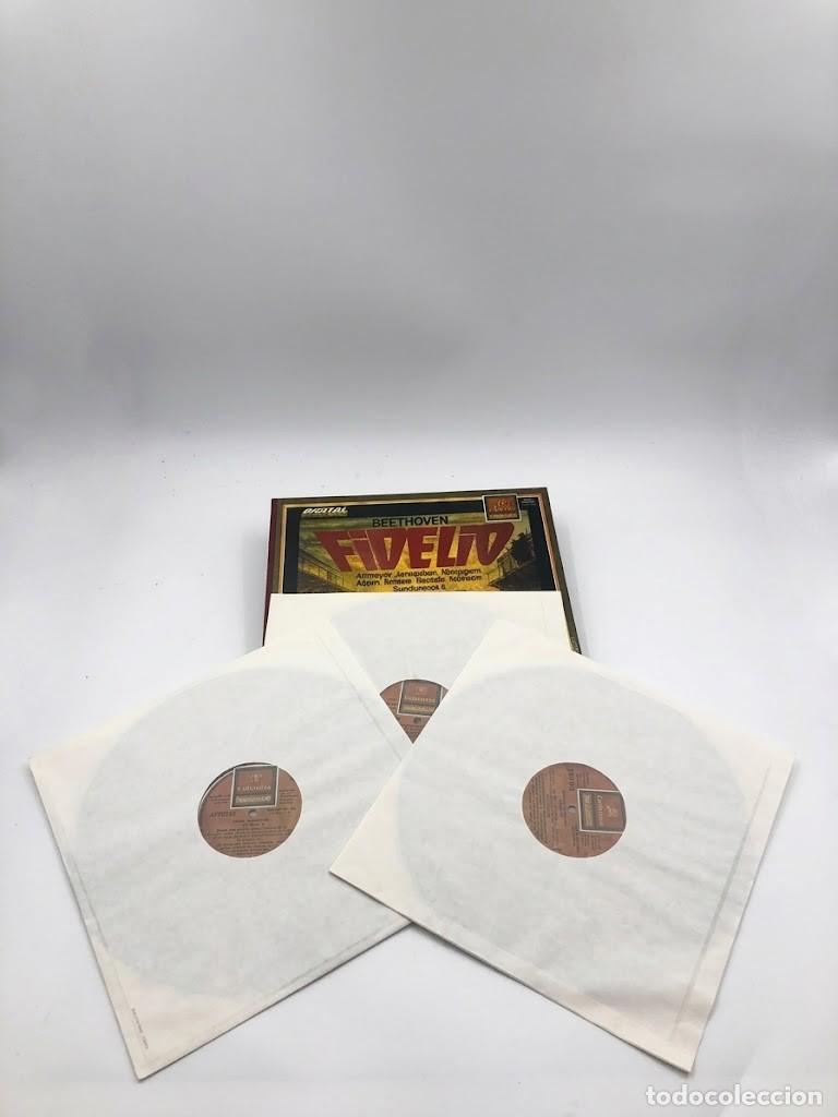 Discos de vinilo: BEETHOVEN: FIDELIO - KURT MASUR - CAJA 3 VINILOS LP + LIBRETO - COLUMBIA DIGITAL SAX 761/3 EURODISC
