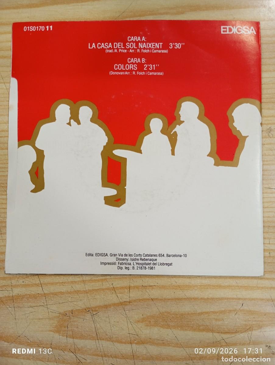Discos de vinilo: Single - Els Dracs &lrm;&ndash; La Casa Del Sol Naixent - Colors - Foto 2