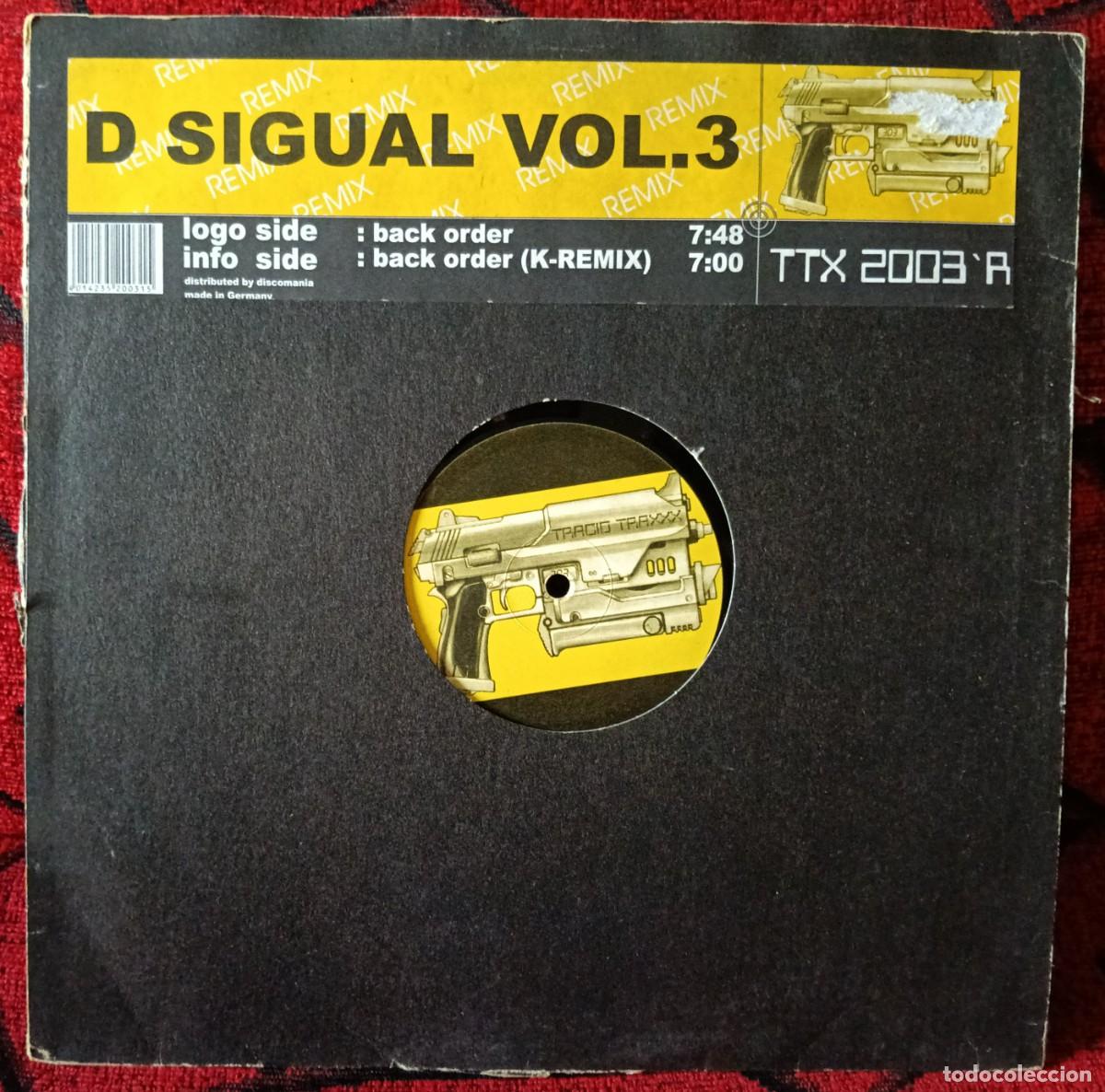 Discos de vinilo: D SIGUAL ** Vol. 3: Back Order ** MAXI SINGLE VINILO 1998
