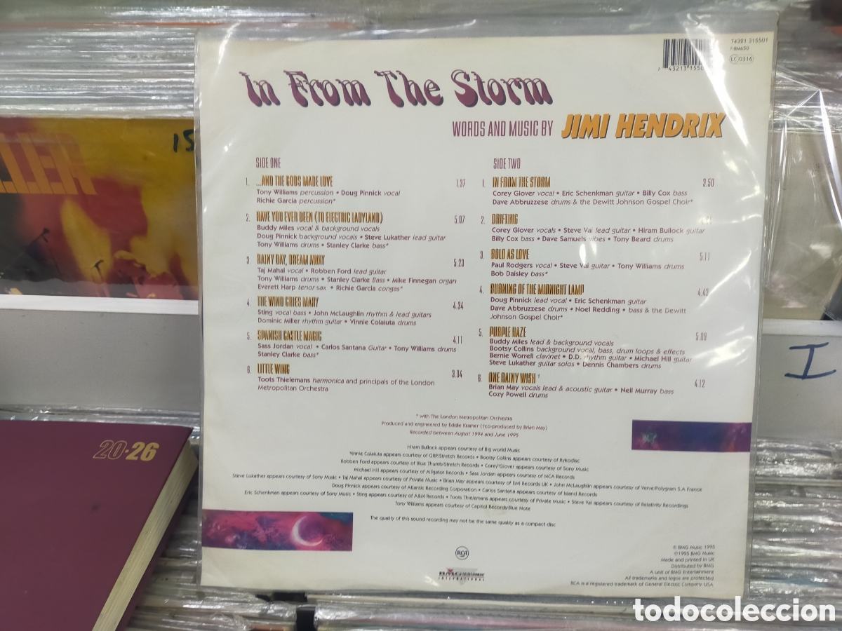 Discos de vinilo: Jimi Hendrix LP picture disc storm 1995 - Foto 2