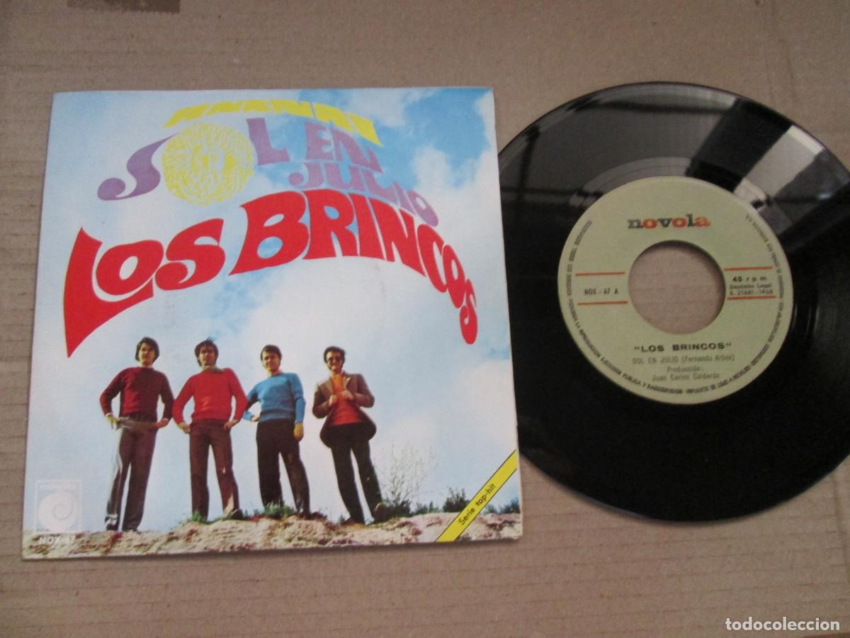 Discos de vinilo: LOS BRINCOS - Sol en Julio / Anan&aacute;. Single, ed espa&ntilde;ola 7&rdquo; 1968. Magn&iacute;fico estado (VG+/NM)