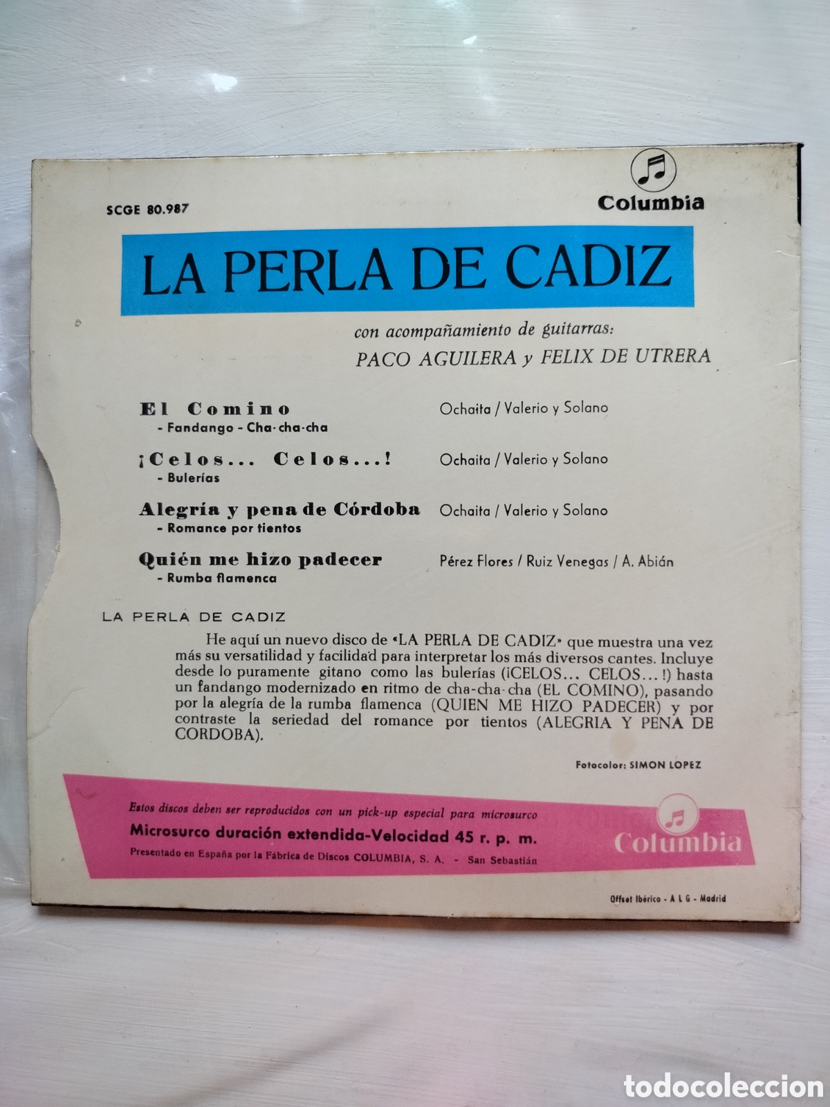 Discos de vinilo: La Perla de C&aacute;diz EP - Foto 2