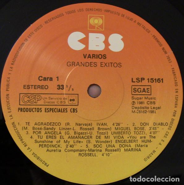 Discos de vinilo: Various, Grandes Exitos - LP - Foto 3