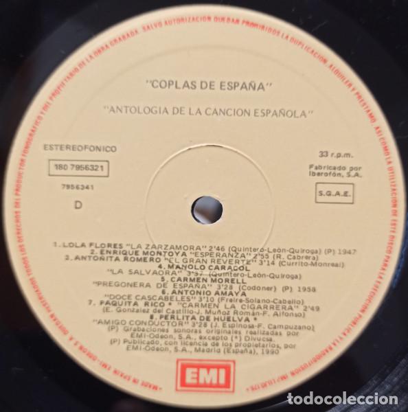 Discos de vinilo: Various, Coplas De Espa&ntilde;a - LP - Foto 6