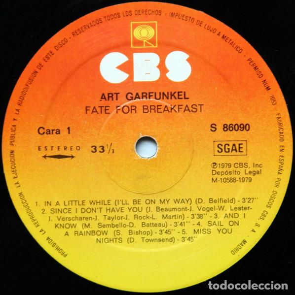 Discos de vinilo: Art Garfunkel, Fate For Breakfast - LP - Foto 3