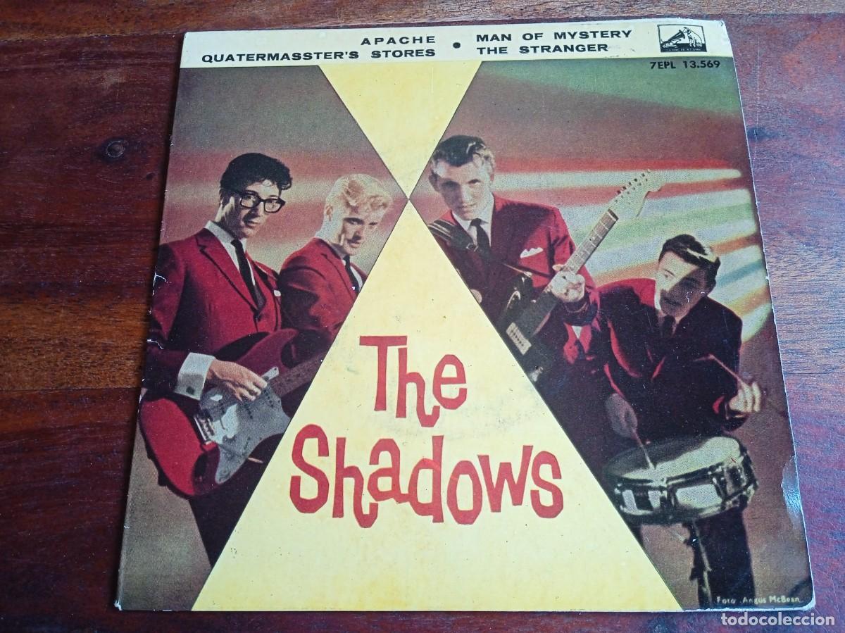 Discos de vinilo: The Shadows - Apache, Man of mystery - Single Ep original La Voz de su amo 1961