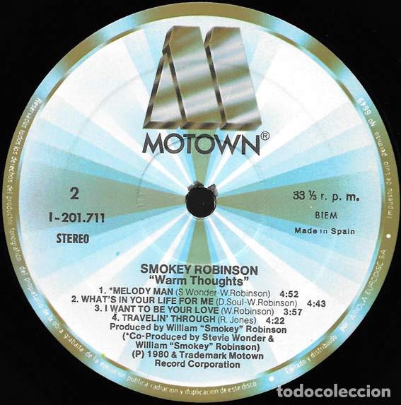 Discos de vinilo: Smokey Robinson, Warm Thoughts - LP - Foto 3