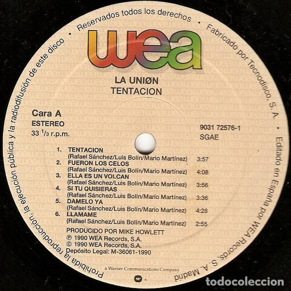 Discos de vinilo: La Uni&oacute;n, Tentaci&oacute;n - LP - Foto 3