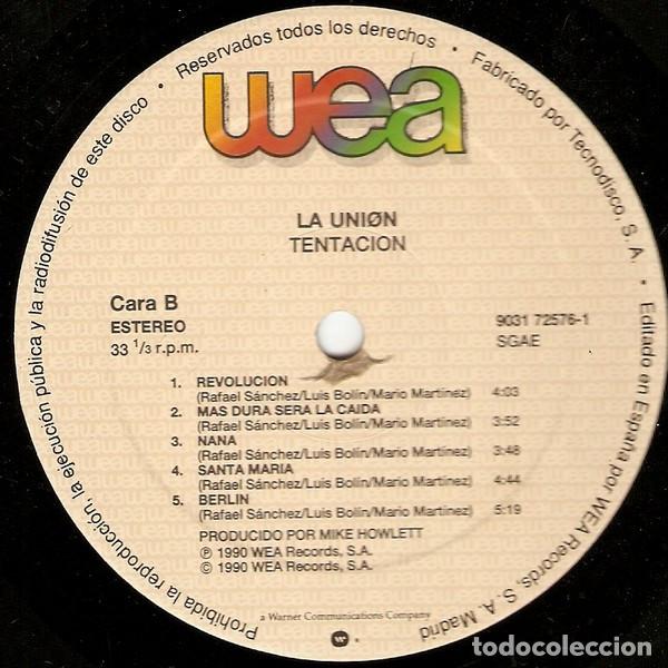 Discos de vinilo: La Uni&oacute;n, Tentaci&oacute;n - LP - Foto 4
