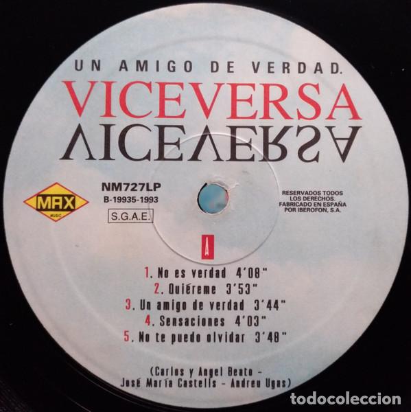 Discos de vinilo: Viceversa, Un Amigo De Verdad - LP - Foto 3