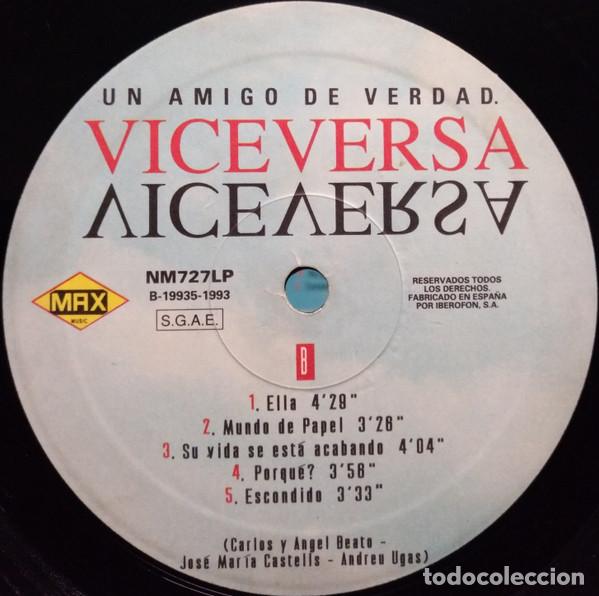 Discos de vinilo: Viceversa, Un Amigo De Verdad - LP - Foto 4
