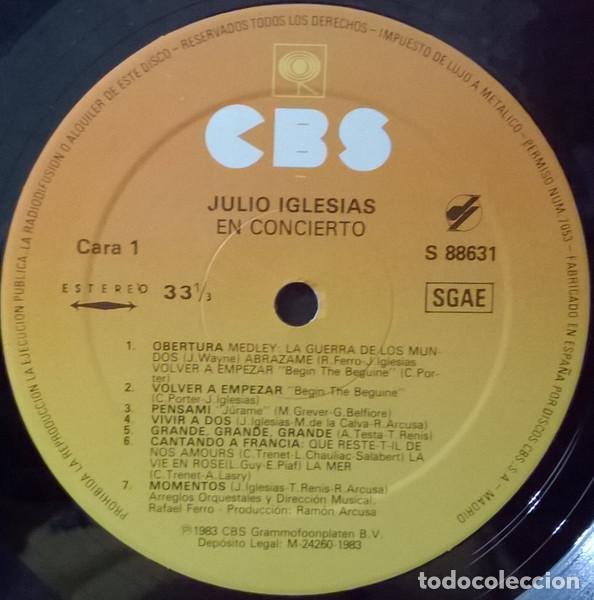 Discos de vinilo: Julio Iglesias, En Concierto - LP - Foto 5