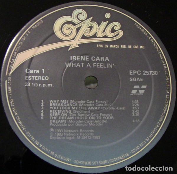 Discos de vinilo: Irene Cara, What A Feelin - LP - Foto 3