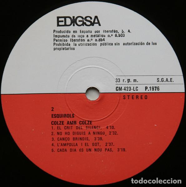 Discos de vinilo: Esquirols, Colze Amb Colze - LP - Foto 4