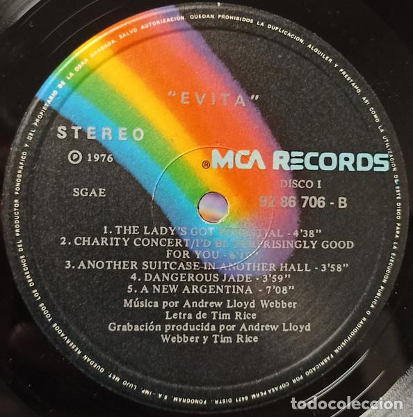 Discos de vinilo: Andrew Lloyd Webber And Tim Rice, Evita - LP - Foto 4
