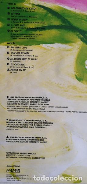 Discos de vinilo: Luz Casal, A Contraluz - LP - Foto 9