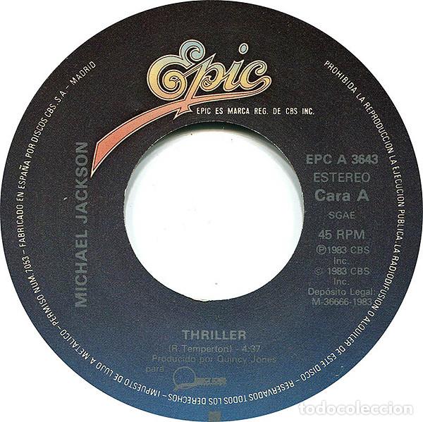 Discos de vinilo: Michael Jackson, Thriller - 7 inch - Foto 3