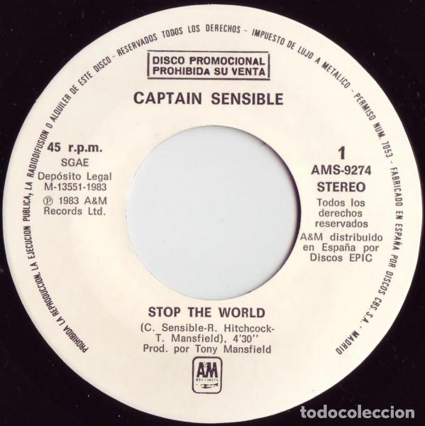 Discos de vinilo: Captain Sensible, Stop The World - 7 inch - Foto 3