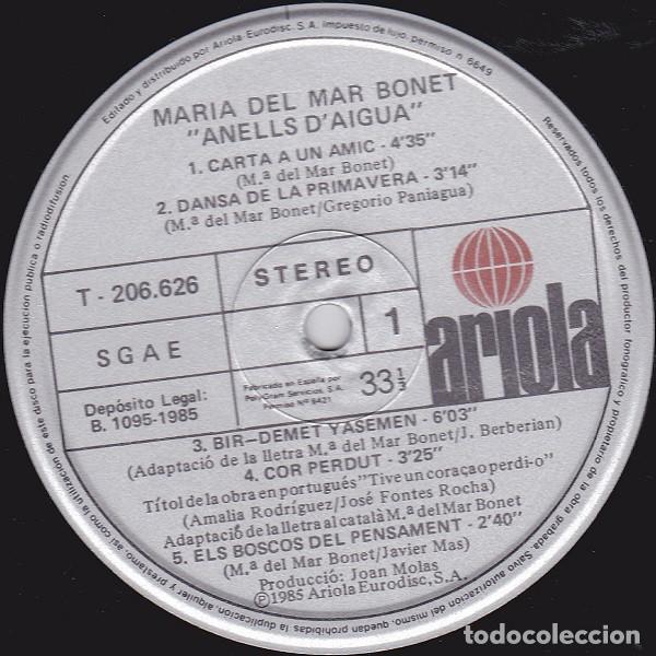 Discos de vinilo: Maria Del Mar Bonet, Anells Daigua - LP - Foto 3