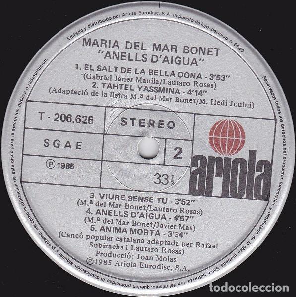 Discos de vinilo: Maria Del Mar Bonet, Anells Daigua - LP - Foto 4