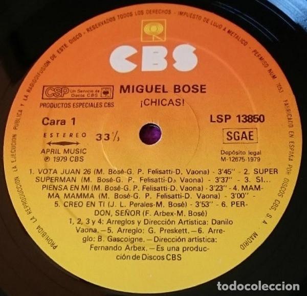 Discos de vinilo: Miguel Bos&eacute;, Chicas - LP - Foto 3