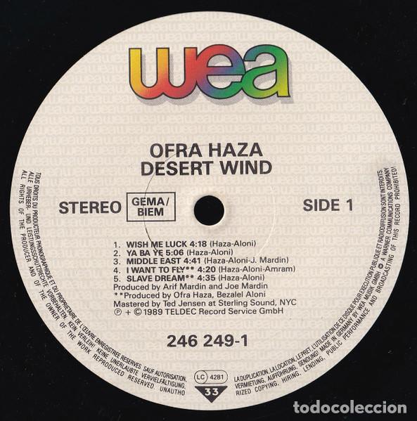 Discos de vinilo: Ofra Haza, Desert Wind - LP - Foto 5