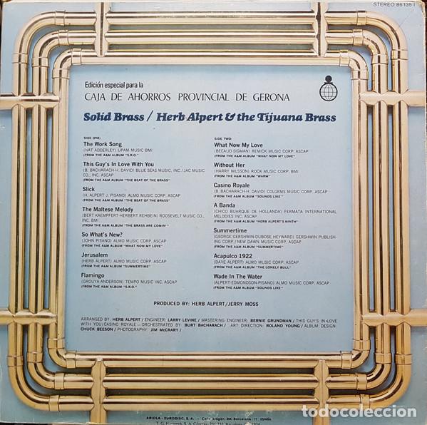 Discos de vinilo: Herb Alpert & The Tijuana Brass, Solid Brass (Greatest Hits) - LP - Foto 2