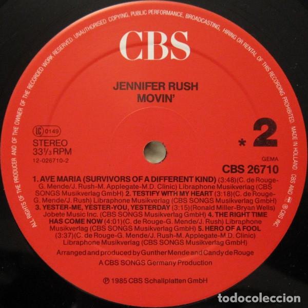 Discos de vinilo: Jennifer Rush, Movin - LP - Foto 4