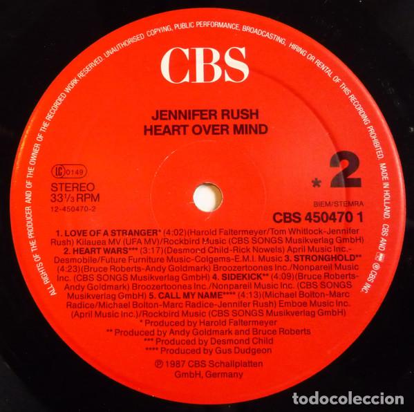 Discos de vinilo: Jennifer Rush, Heart Over Mind - LP - Foto 6