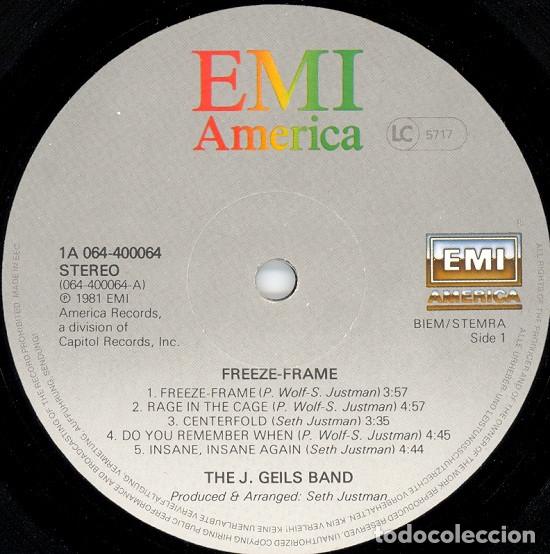 Discos de vinilo: J. Geils Band, Freeze Frame - LP - Foto 3