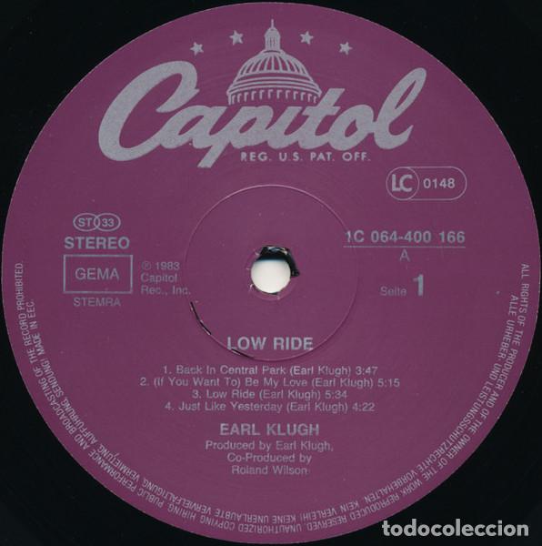 Discos de vinilo: Earl Klugh, Low Ride - LP - Foto 3