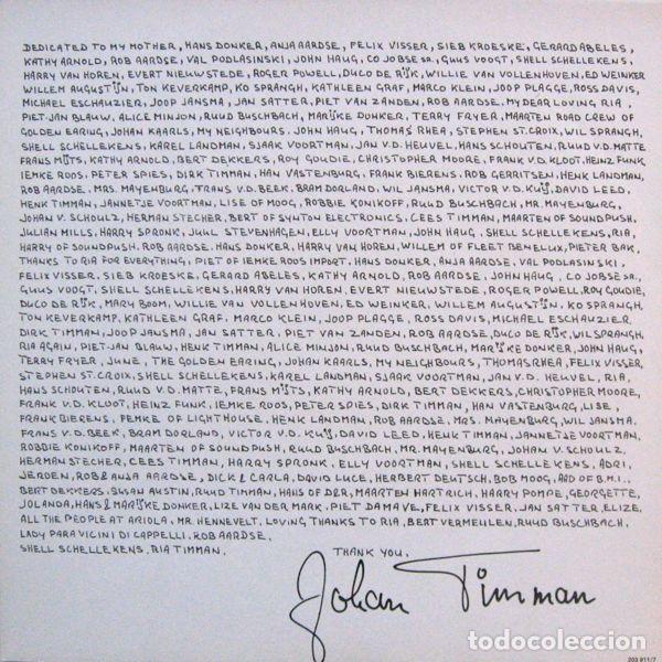 Discos de vinilo: Johan Timman, Trip Into The Body - LP - Foto 8