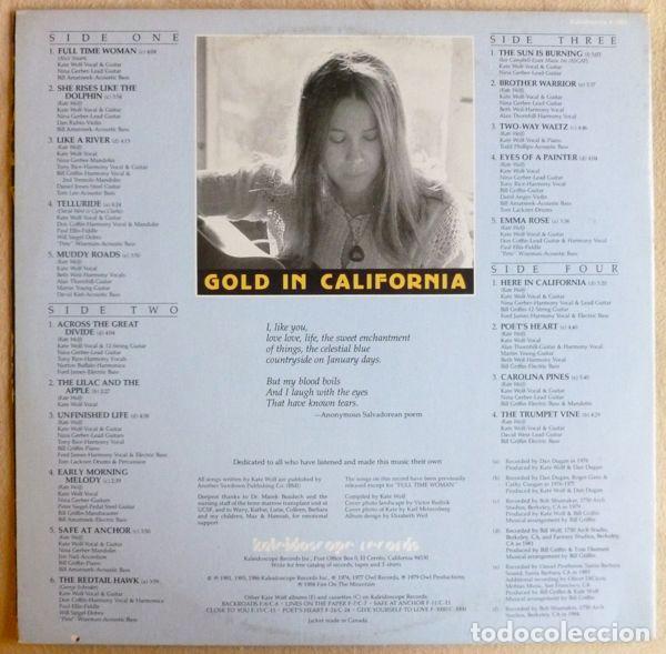 Discos de vinilo: Kate Wolf, Gold In California - LP - Foto 4