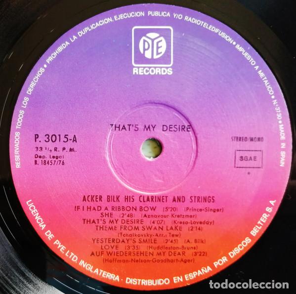 Discos de vinilo: Acker Bilk, Thats My Desire - LP - Foto 3