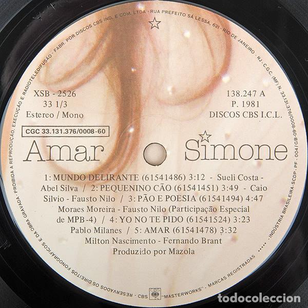 Discos de vinilo: Simone, Amar - LP Album Stereo - Foto 3