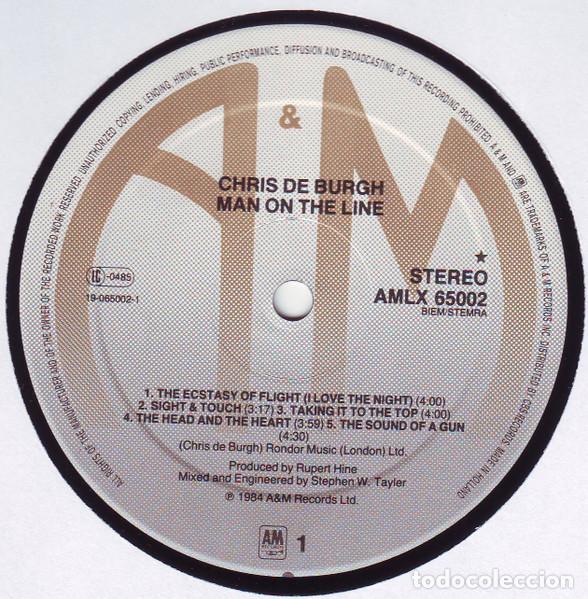 Discos de vinilo: Chris de Burgh, Man On The Line - LP - Foto 3