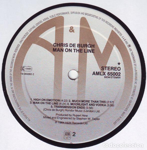 Discos de vinilo: Chris de Burgh, Man On The Line - LP - Foto 4