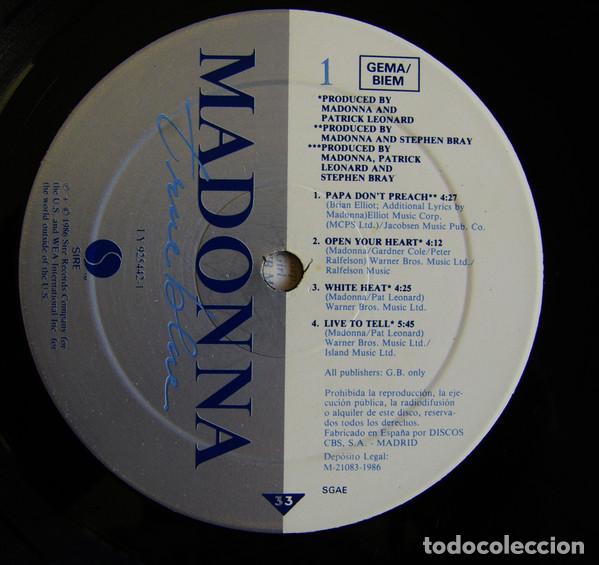Discos de vinilo: Madonna, True Blue - LP - Foto 3