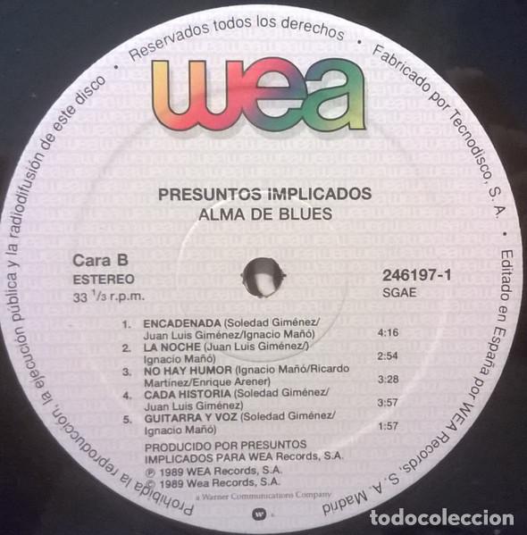 Discos de vinilo: Presuntos Implicados, Alma De Blues - LP - Foto 4