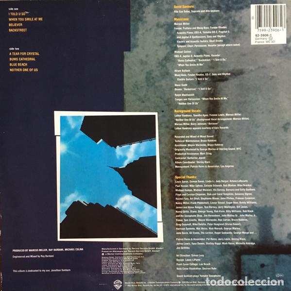 Discos de vinilo: David Sanborn, Backstreet - LP - Foto 2