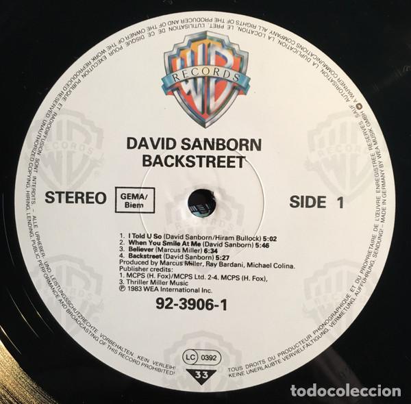 Discos de vinilo: David Sanborn, Backstreet - LP - Foto 4