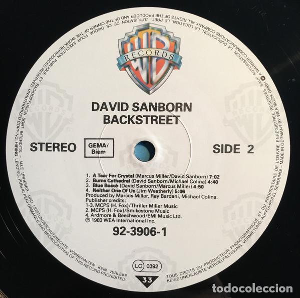 Discos de vinilo: David Sanborn, Backstreet - LP - Foto 5