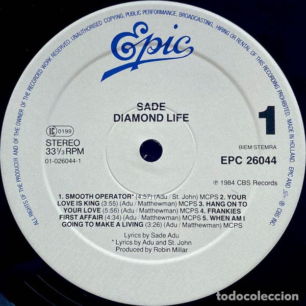 Discos de vinilo: Sade, Diamond Life - LP - Foto 5