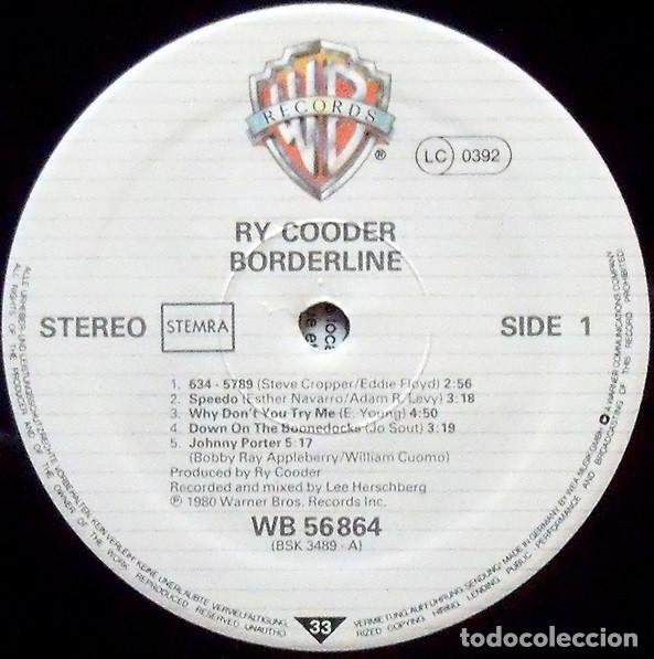 Discos de vinilo: Ry Cooder, Borderline - LP - Foto 3