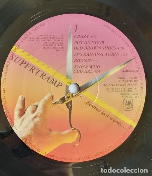 Discos de vinilo: Supertramp, &rdquo;...Famous Last Words...&rdquo; - LP - Foto 3
