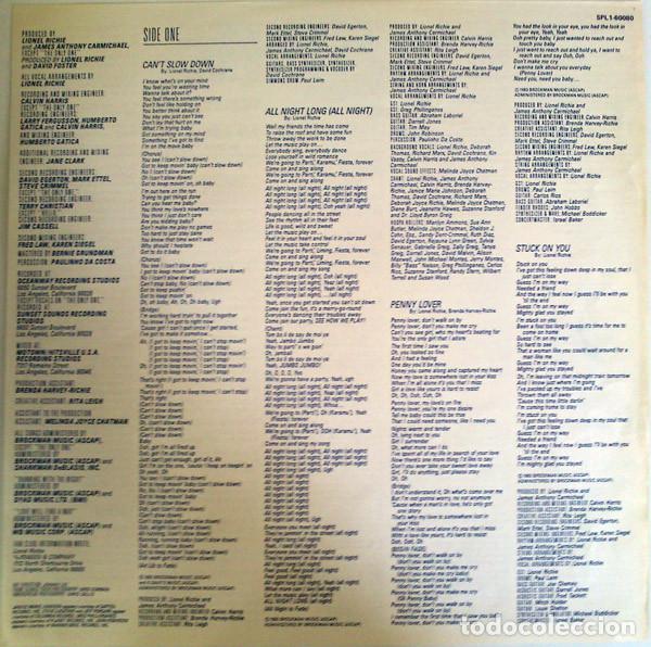 Discos de vinilo: Lionel Richie, Cant Slow Down - LP - Foto 7