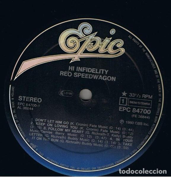 Discos de vinilo: REO Speedwagon, Hi Infidelity - LP - Foto 3